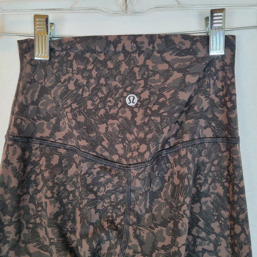 Lululemon Womens Align High Rise Leopard Leggings Pants Women Size 2 Brown Yoga - Picture 4 of 9